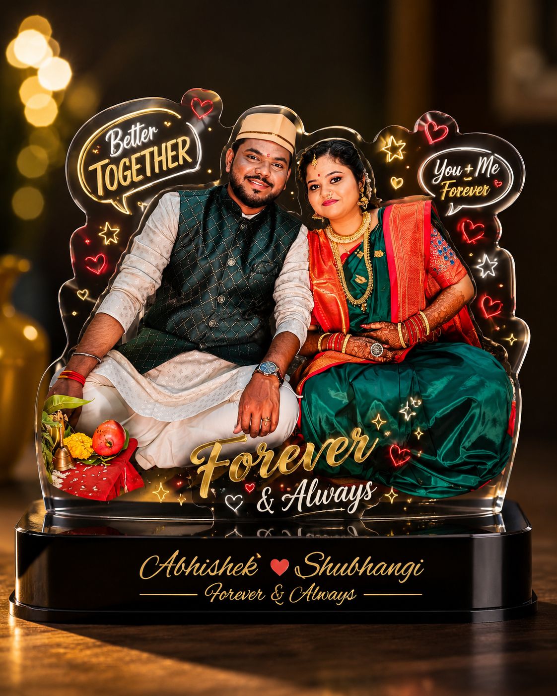 Forever & Always Romantic Couple Caricature
